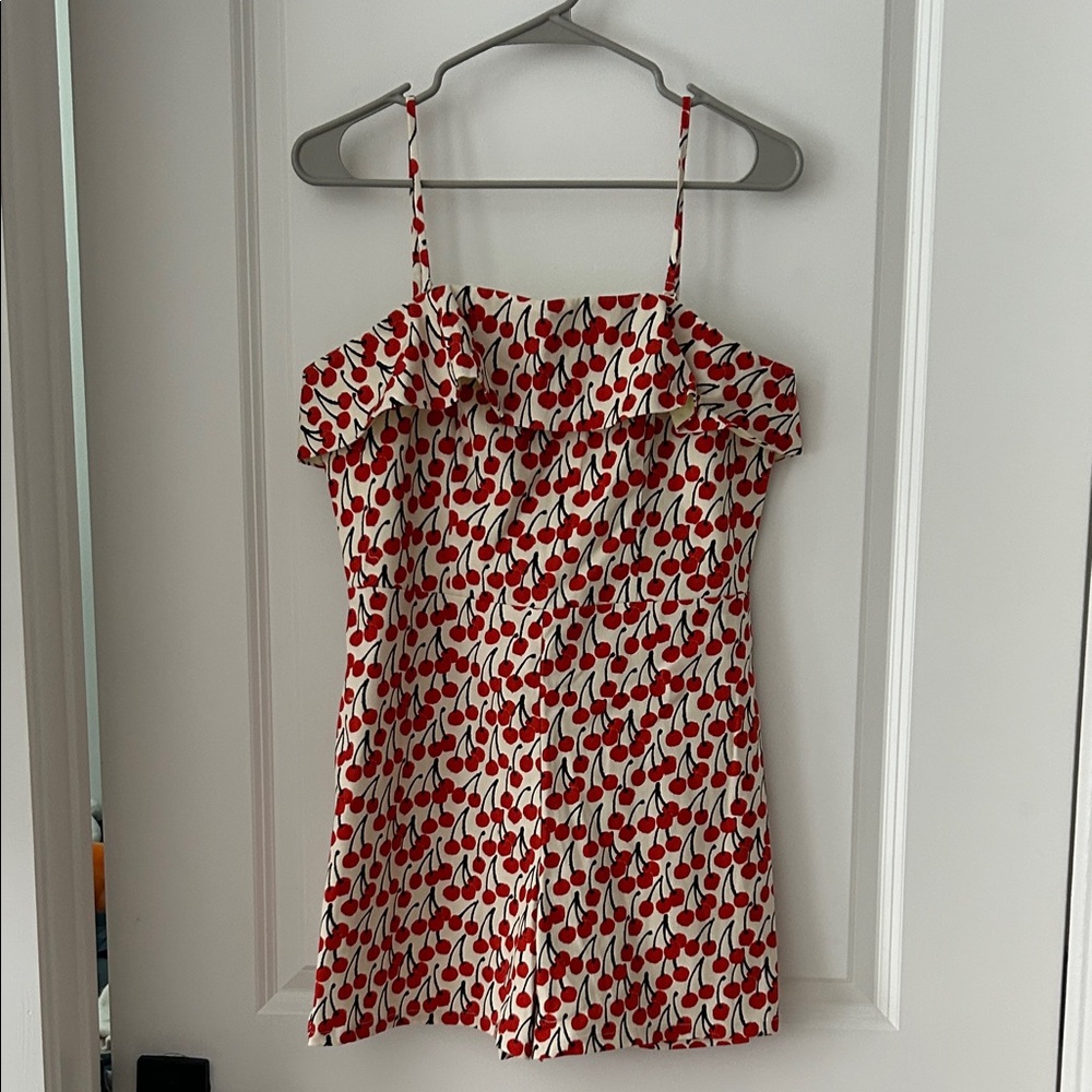 Corey Lynn Calter Cherry Patterned Strapless Romp… - image 4